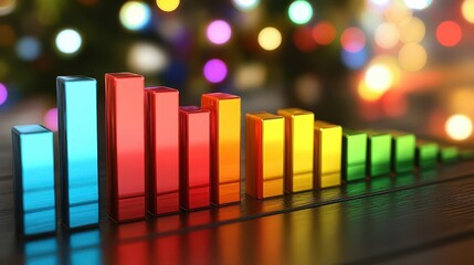 Forecast for 2025, outlining projected revenue growth and market challenges close up, finance theme, ethereal, Multilayer, bar chart backdrop