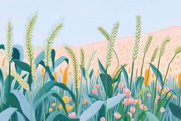 Obraz premium Winter Wheat Field on a Frosty Afternoon