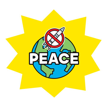 recommend clip art: 核兵器禁止のマークがついた地球のイラスト