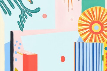 Obraz premium Abstract Design Featuring Blue Background and Radiant Flare