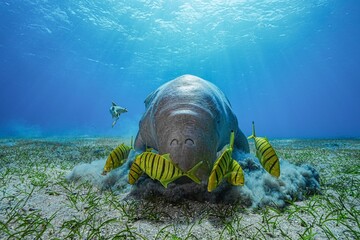 Dugong (sea cow) at Marsa Mubarak, Red Sea, Egypt
