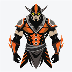 Nonviolent Warrior, Vector White background illustration, Generative Ai