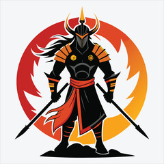 Nonviolent Warrior, Vector White background illustration, Generative Ai