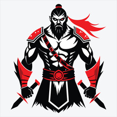 Nonviolent Warrior, Vector White background illustration, Generative Ai