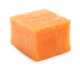 Piece of raw sweet potato isolated on white
