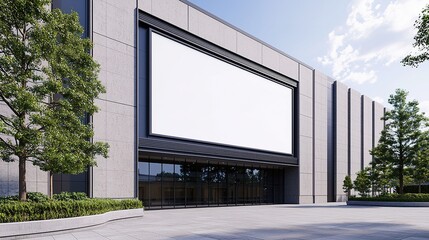 Obraz premium Outdoor digital screen mockup on a mall facade, showcasing a fashion brand advertisement