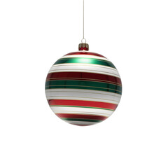 Ilustração, bola de natal, realista, verde e vermelho.