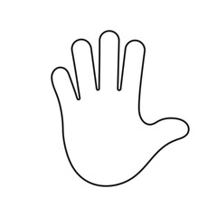 Open Hand Line Icon. Stop Gesture Outline Symbol. High Five Gesture Sign. Greetings Icon. Editable Stroke. Isolated Vector Illustration