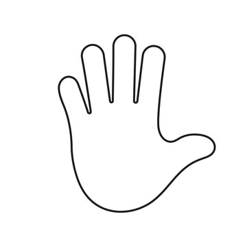 recommend clip art: Open Hand Line Icon. Stop Gesture Outline Symbol. High Five Gesture Sign. Greetings Icon. Editable Stroke. Isolated Vector Illustration