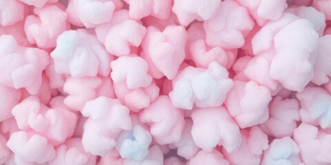 Fototapeta premium Soft pastel colored cotton candy in shades of pink, blue, and purple creating a dreamy and whimsical background, blue, pastel