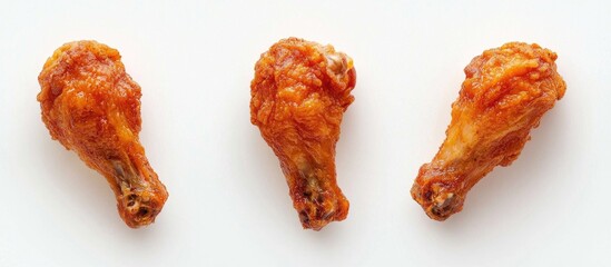 The Fried Chicken Wing Isolated On The White Background