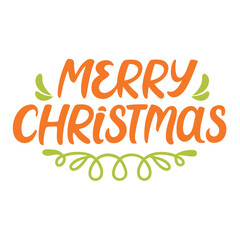  Merry christmas, title for card, design in red and green