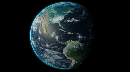 リアルな地球と暗い背景