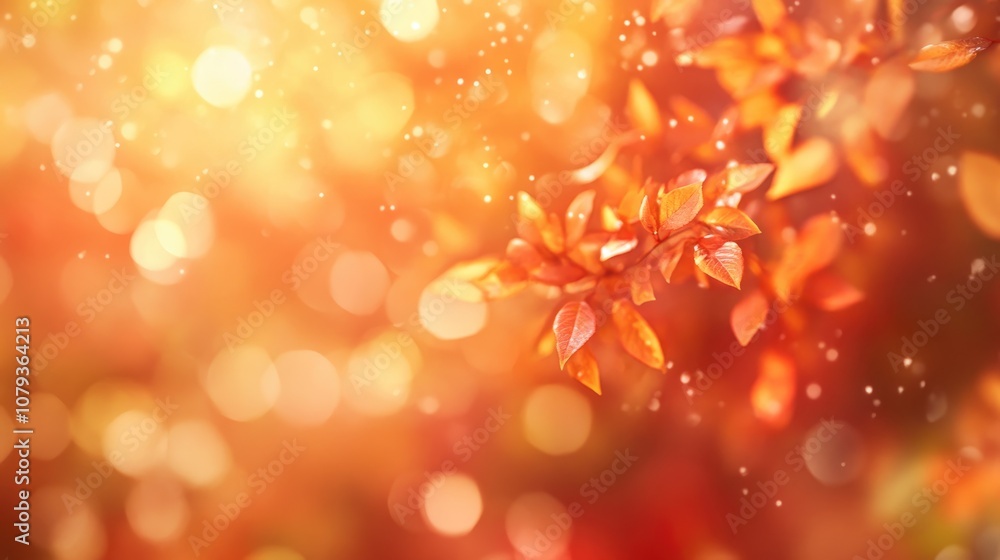 Poster a blurred autumn background filled with foliage and bokeh effects providing space for text