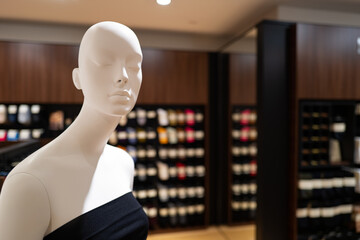 Dummy head for boutique. Fashion style concept. Shopping concept. Season sales. Black friday...