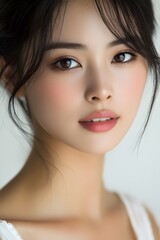 Fototapeta premium Asian beauty portrait on white background