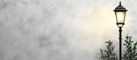 Industrial street light decoration with vintage retro design black and white aesthetic and ample space for custom text