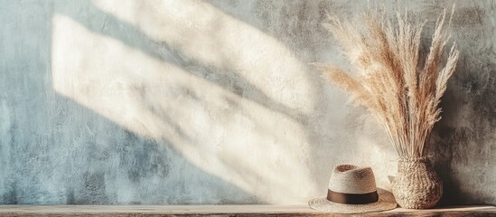 Home decoration ideas featuring stylish decor elements against a textured concrete wall perfect for a minimalist blog header template