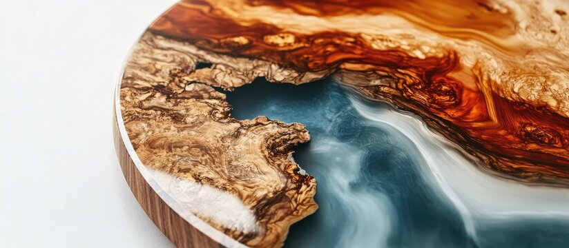 Handmade wooden round wall clock featuring a unique epoxy design perfect for enhancing home office or restaurant decor