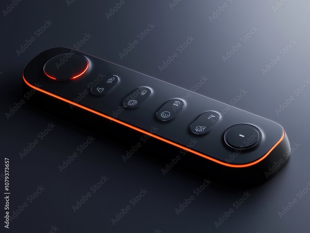Poster remote control of a smart home from a smartphone. the concept of a smart home. the control button fo