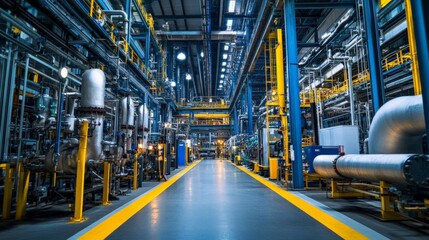 Spacious Industrial Factory with Modern Equipment and Clear Pathways for Efficient Operations