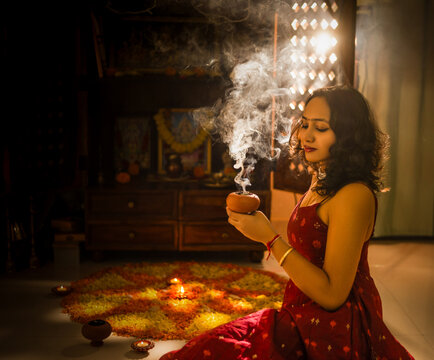 Diwali photoshoot representing Indian festivities and culture.