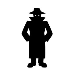 Vector Silhouette of Spy Agent