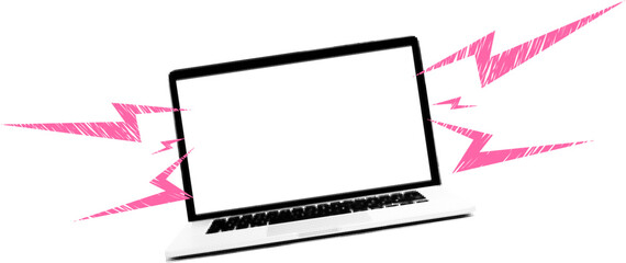 Laptop Grunge Halftone Collage