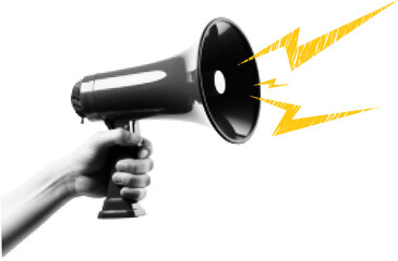 Megaphone Halftone Collage