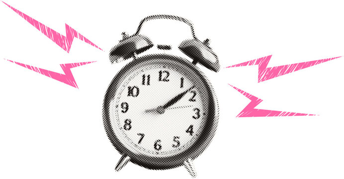Alarm Clock Collage with Lightning