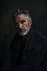 Obraz premium A portrait of a man with a deep thoughtful look sitting