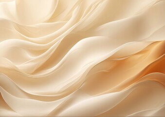 Fluid beige silk and cream textured surface with soft, wavy lines and calming atmosphere