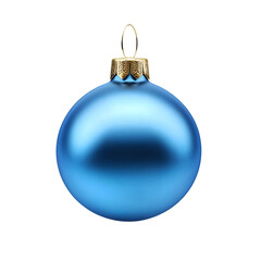 A blue Christmas ball, isolated over transparent background, PNG cut-out