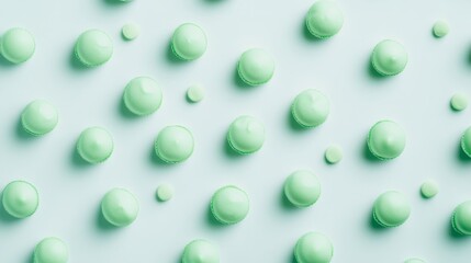 Mounds of mint candies scattered on a white surface.
