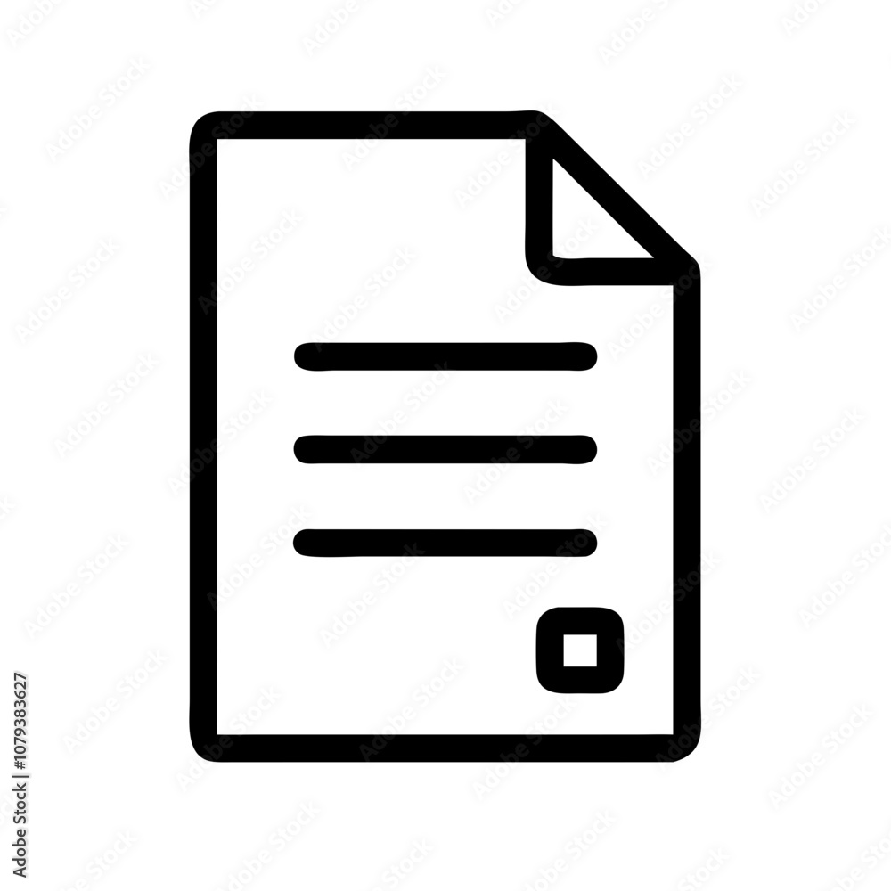 Poster vector icon depicting a document with a magnifying glass representing the act of searching through d