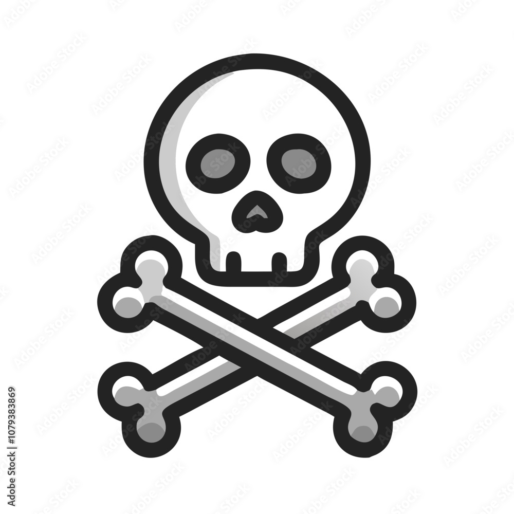 Poster a simple vector icon featuring a skull and crossbones design commonly associated with danger or pois