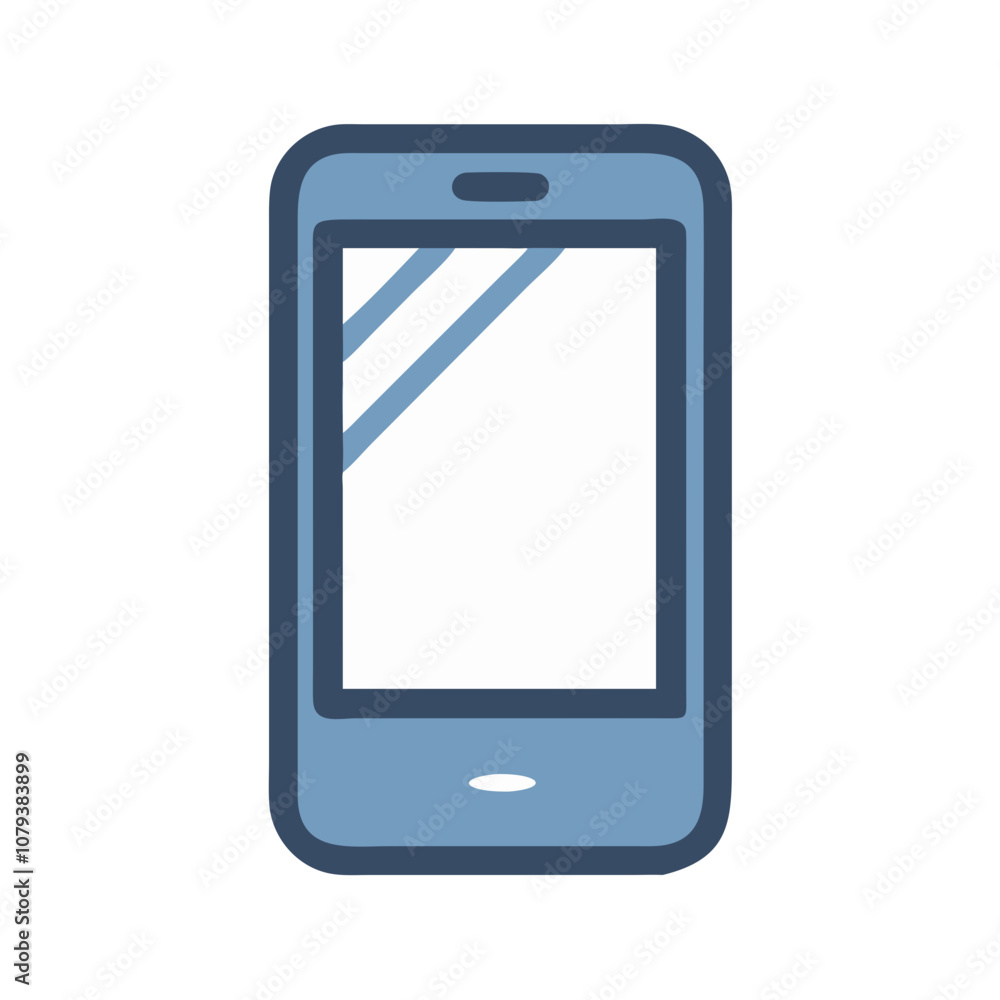 Poster simple vector icon representing a smartphone design, showcasing a sleek mobile device with a large s