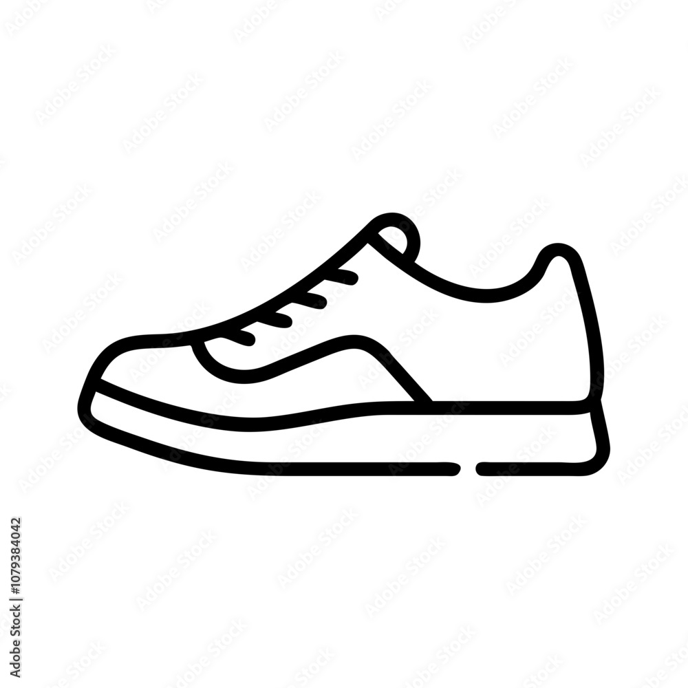 Poster simple vector icon of a sneaker shoe design, emphasizing a minimalist style suitable for various app