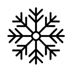 A detailed vector icon of a snowflake symbolizing winter, cold temperatures, and seasonal changes suitable for various design applications