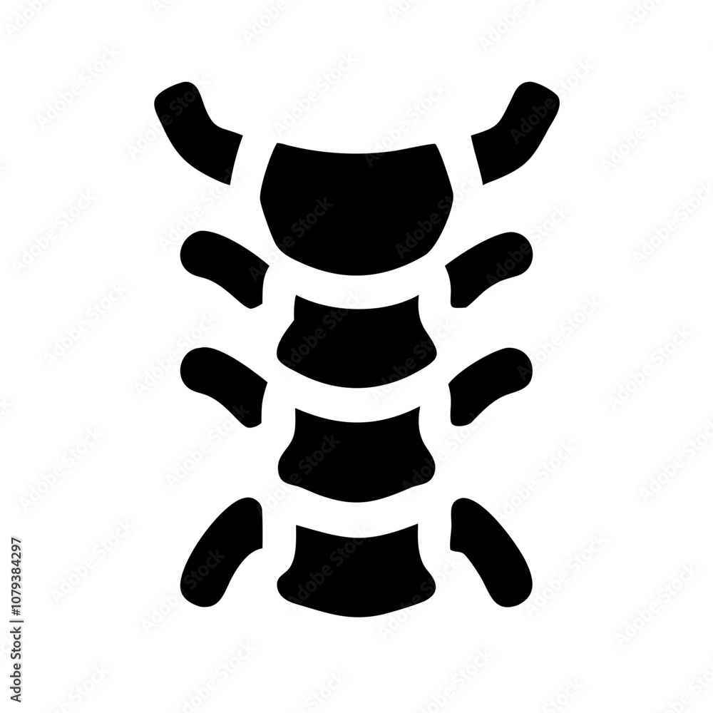 Poster a minimalist vector icon representing a stylized insect exoskeleton showcasing distinct segments and