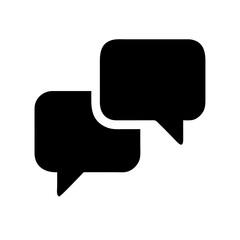 Fototapeta premium A clean vector icon featuring overlapping speech bubbles that symbolizes communication, conversation, and dialogue in a minimalistic style suitable for various design contexts