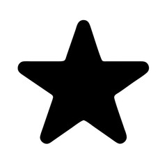 Minimalist black star icon designed in vector format for versatile use in digital applications, representing excellence, achievement, or favorite selections across various platforms