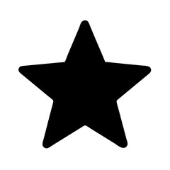 A simplistic black star icon representing excellence, achievement, and creativity suitable for various design projects and digital applications