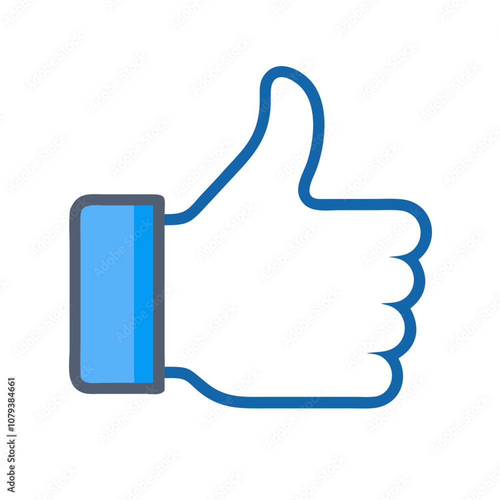 Poster vector icon of a thumbs up gesture symbolizing approval and positivity, designed with clean lines an