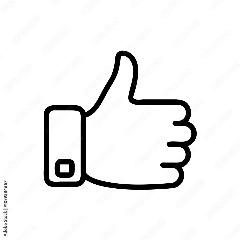Poster a simple vector icon depicting a thumbs up gesture, symbolizing approval and positivity often used i