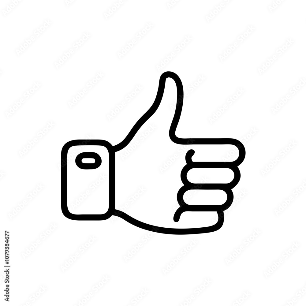 Poster a simple vector icon of a thumbs up gesture illustrating approval and positivity in a minimalist des