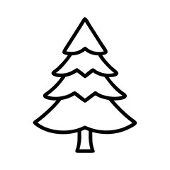 Fototapeta premium A simple vector icon of a pine tree, featuring three layers of branches, ideal for nature-related designs or holiday themes