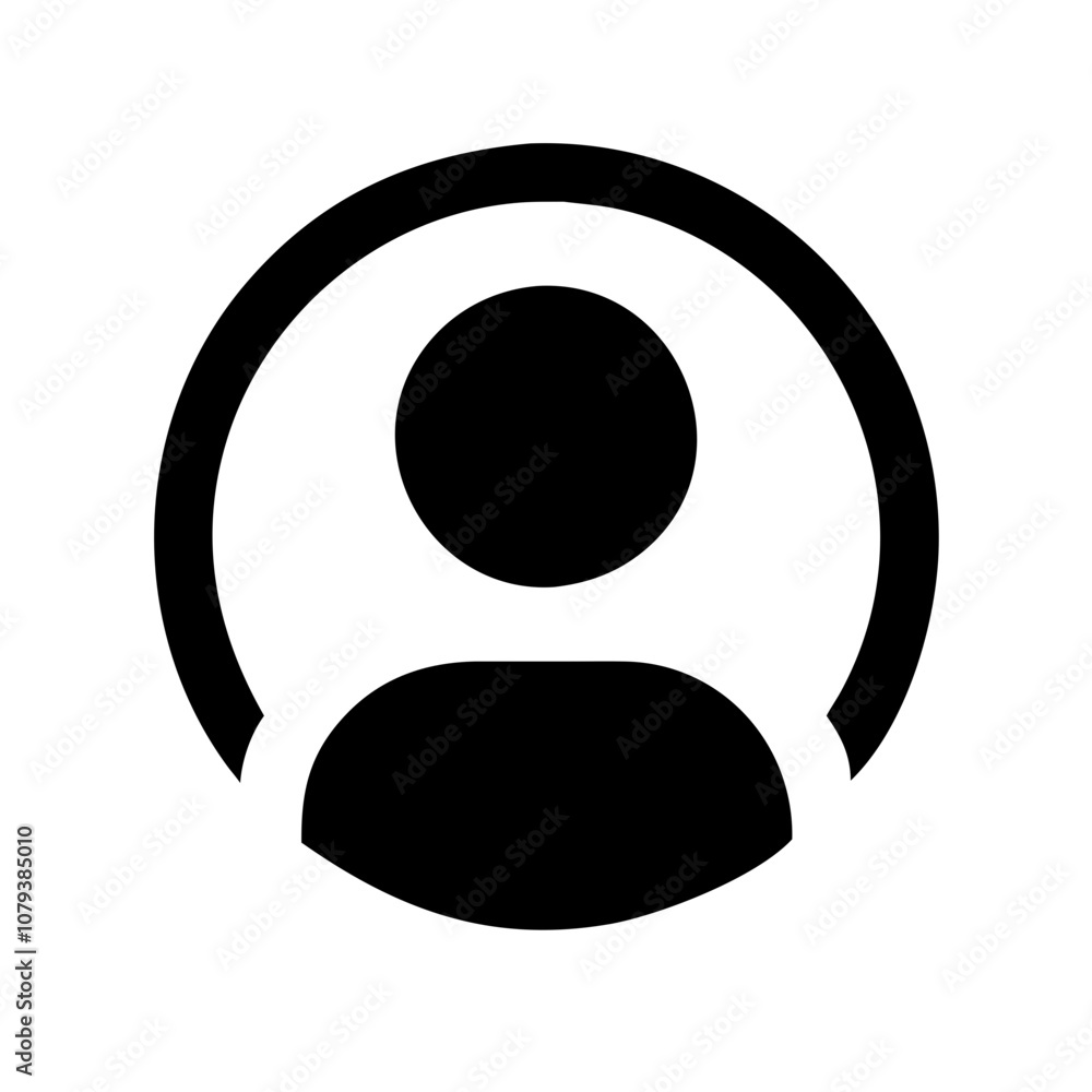 Poster user profile vector icon featuring a simplistic design of a person inside a circular shape represent