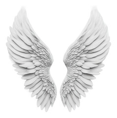 Obraz premium PNG White angel wings on plain backdrop