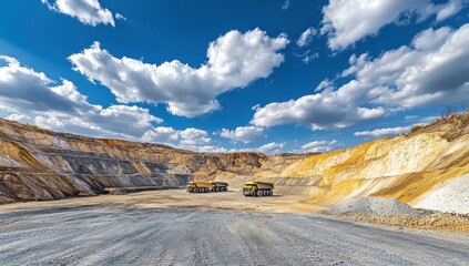 Mining Trucks at Quarry